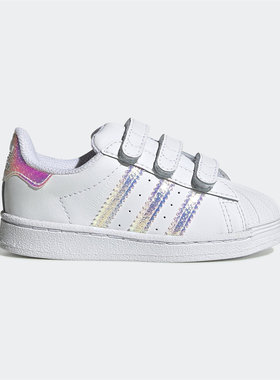 Adidas阿迪达斯三叶草儿童鞋新款冬运动鞋镭射小白鞋休闲鞋FV3657