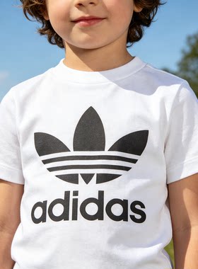 Adidas短袖儿童三叶草T恤