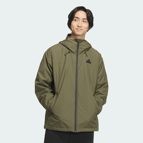 Adidas/阿迪达斯拒水防泼情侣款通勤运动休闲连帽夹克外套JF0964