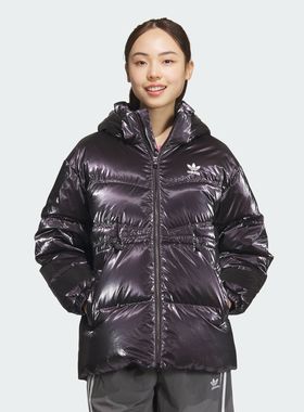 Adidas/阿迪达斯正品三叶草女保暖运动600蓬连帽鸭绒羽绒服JD3780