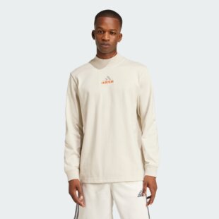 Adidas/阿迪达斯正品男子半高领运动休闲长袖T恤JD5402