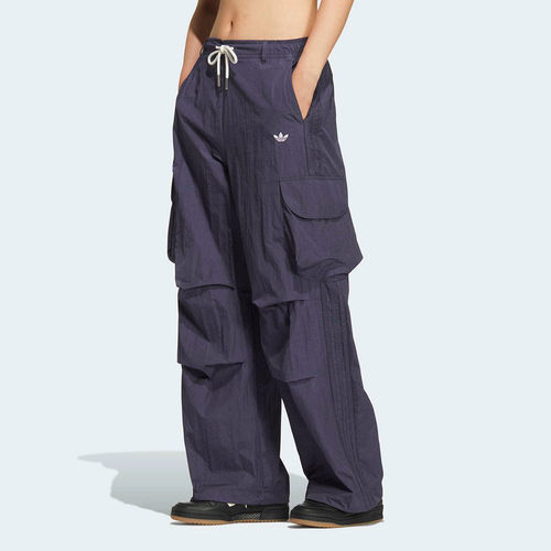 adidas阿迪达斯三叶草工装风伞兵抽绳运动裤夏女梭织长裤 KT3058
