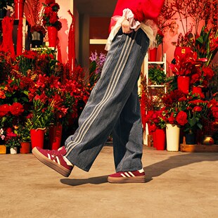 Adidas 宋雨琦同款 牛仔阔腿运动直筒裤 JN0726 阿迪达斯正品