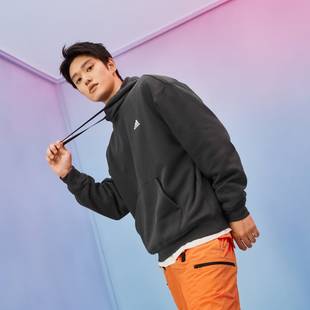 Adidas阿迪达斯男女加绒加厚运动宽松长袖连帽卫衣套头衫