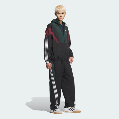 Adidas/阿迪达斯经典撞色宽松漏斗领运动连帽夹克外套KC3125
