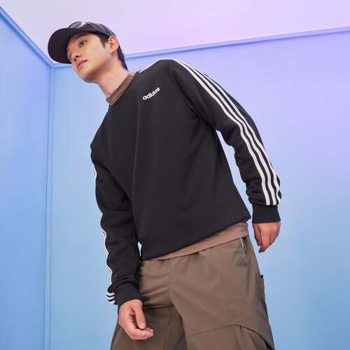 Adidas/阿迪达斯男E 3S CREW FT 运动休闲圆领卫衣套头衫DQ3083