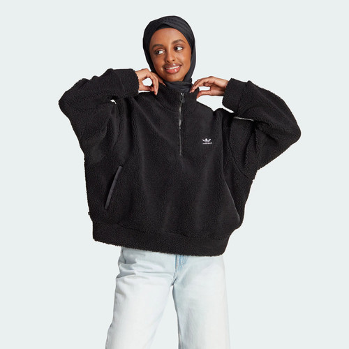 阿迪达斯HZ SWEATSHIRT 半开襟立领运动宽松长袖卫衣套头衫HM2128