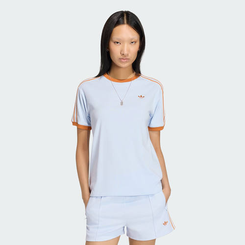 Adidas三叶草女子3S TEE 复古三条纹休闲运动短袖T恤KY8125