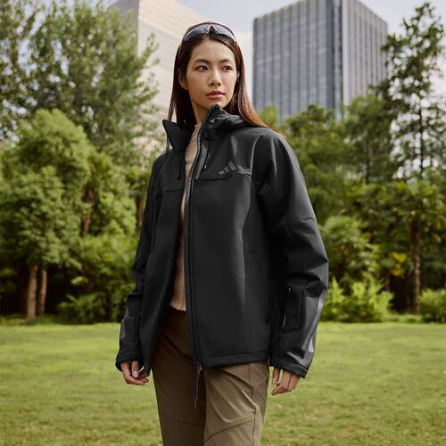 Adidas/阿迪达斯正品男女保暖加绒运动休闲连帽夹克外套KF5224