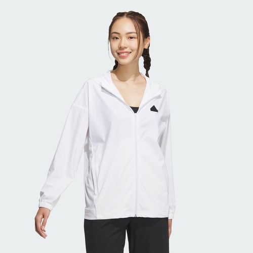 Adidas/阿迪达斯正品女子凉感运动休闲连帽夹克外套IT4355