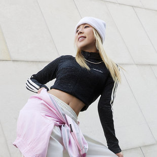 Adidas阿迪达斯女子三条纹舞动系列细闪夹克薄外套KX8909  KX8910