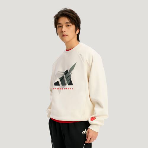 Adidas/阿迪达斯正品男子加绒运动宽松圆领卫衣套头衫KT0625