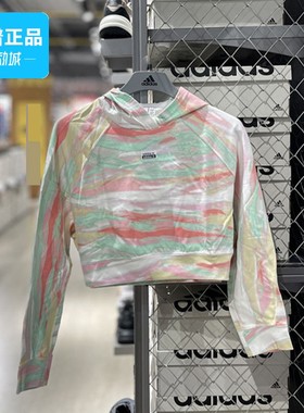 Adidas/阿迪达斯女子户外运动休闲炫彩连帽卫衣套头衫GN4292