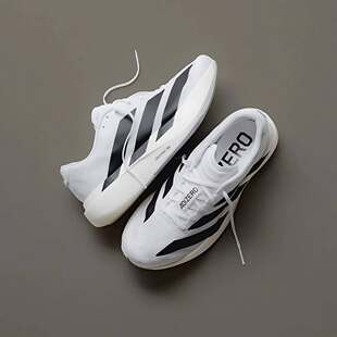 马拉松竞速跑步鞋 阿迪达斯Adidas 白黑JH6206 男鞋 Adizero Evo