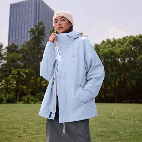 Adidas/阿迪达斯正品 男女同款运动休闲连帽夹克外套KF9397