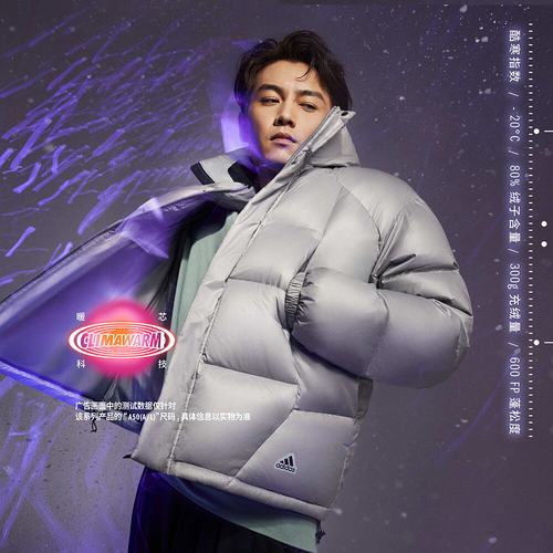 Adidas/阿迪达斯正品男子暖芯科技保暖抗湿600蓬面包羽绒服IL8928