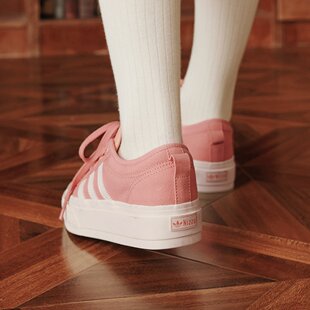 W男女经典 Adidas 阿迪达斯NIZZA PLATFORM JQ9149 厚底运动帆布鞋