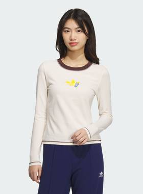 正品专柜阿迪达斯三叶草女子春秋新款圆领运动休闲长袖上衣JL7549