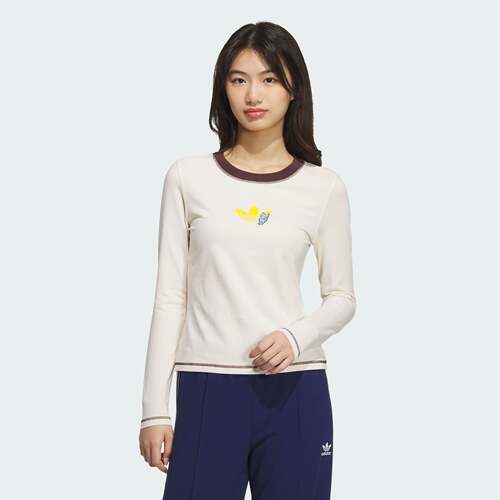 阿迪达斯三叶草女子STREET LS TEE W 街头风运动长袖T恤JL7549