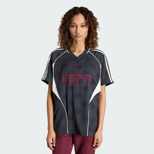 Adidas阿迪达斯JERSEY SS女街头风波点上衣运动短袖V领T恤KV1189