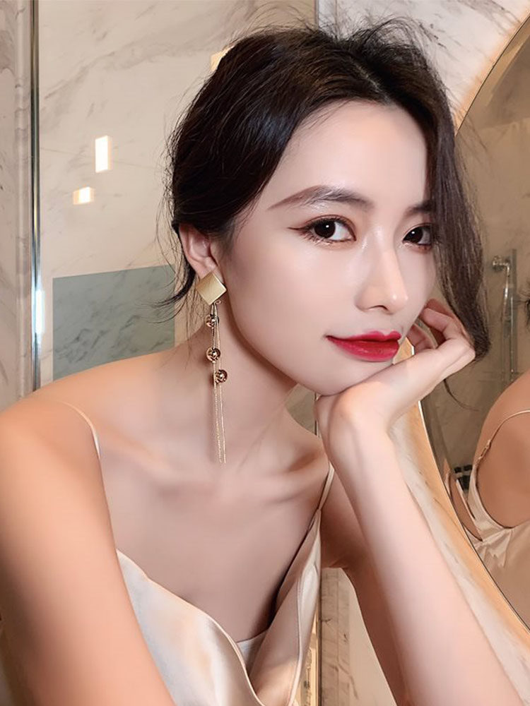NO ALLERGIES I DO NOT FADE EARRINGS 2023 NEW TRENDY LONG EARRINGS KOREAN TEMPERAMENT VERSATILE STUD EARRINGS FOR WOMEN