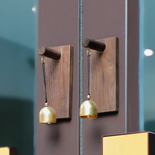 门铃铃铛门挂原创店铺开进门提醒吸门式 饰乔迁礼物 风铃实木黄铜装