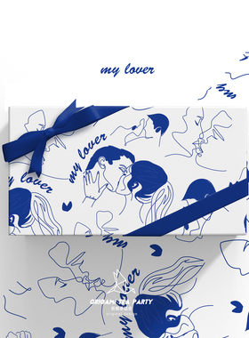 克莱因蓝/七夕高级蓝色艺术情人节生日礼物包装纸大尺寸礼品纸