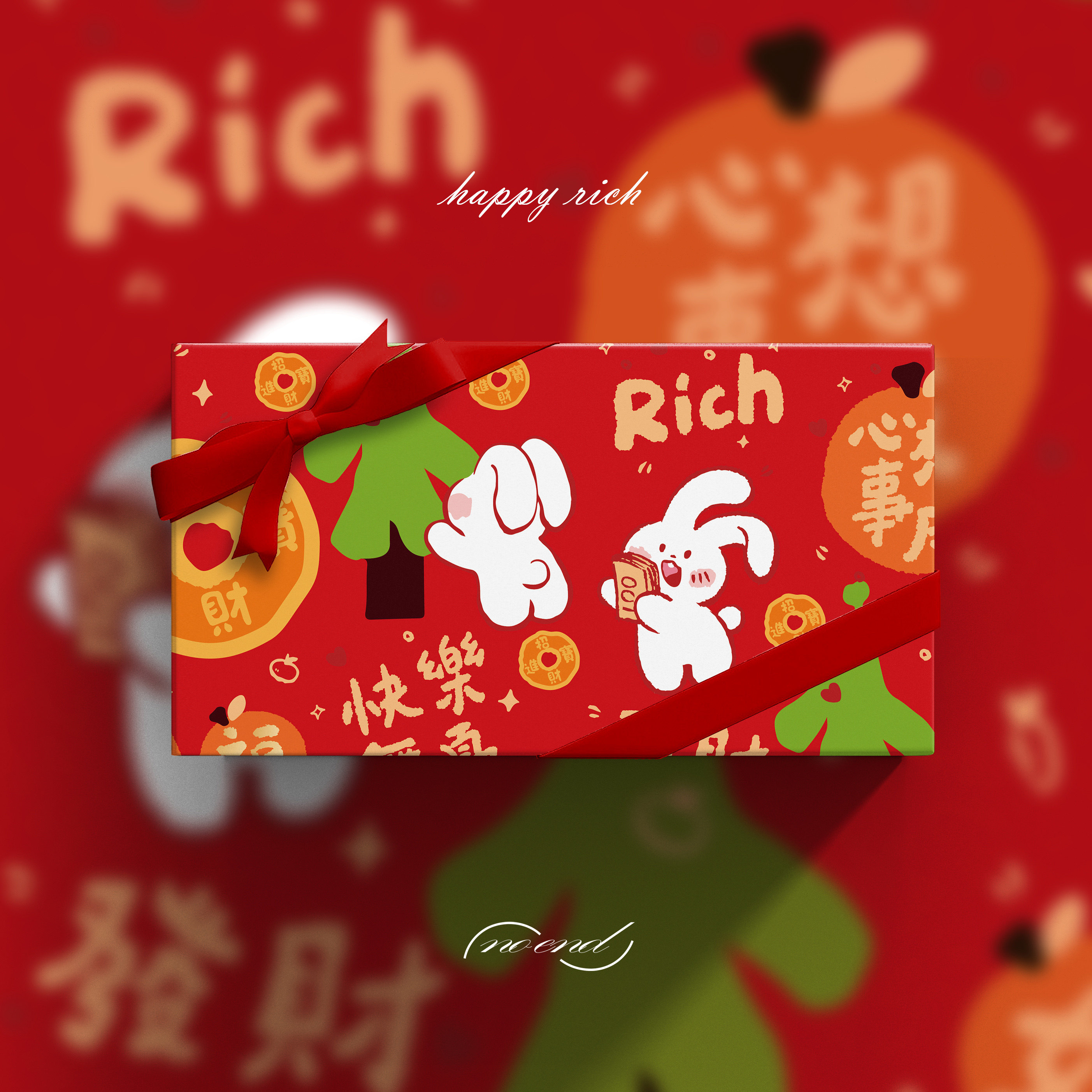 兔兔too rich/春节新年儿童卡通可爱红色新婚礼品生日礼物包