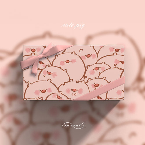 软萌小猪库洛米七夕礼物包装纸