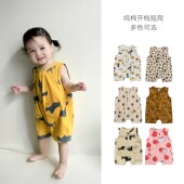 男婴可爱爬服纯棉无袖 衣服 连体衣 女宝宝薄款 超洋气婴儿哈衣夏装
