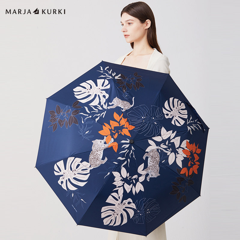 marjakurki玛丽亚古琦大黑胶晴雨伞两用防晒手动抗风太阳伞遮阳伞