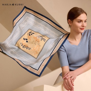 MARJAKURKI玛丽亚古琦双面真丝中方巾丝巾系脖高级感领巾搭配衬衫