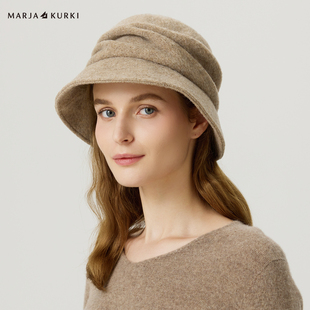 MARJAKURKI玛丽亚古琦进口秋冬帽子女款2025新款羊毛帽渔夫帽盆帽