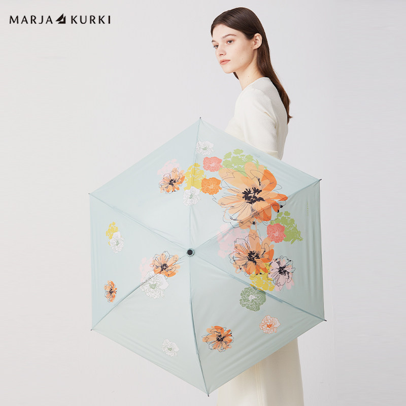 MARJAKURKI玛丽亚古琦古风水墨小巧晴雨伞防晒抗风两用手动太阳伞