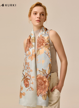 MARJAKURKI玛丽亚古琦桑蚕丝真丝丝巾妈妈款围巾披肩高级感礼盒装