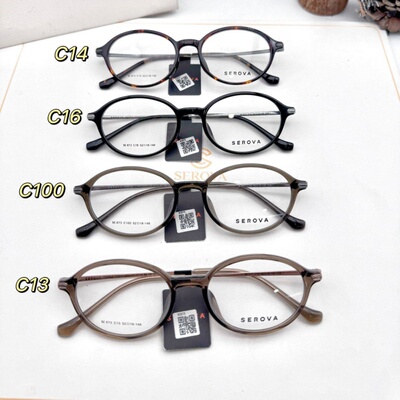 SEROVA镜架SC873时尚猫眼眼镜框架潮流百搭玳瑁色茶色显白瘦
