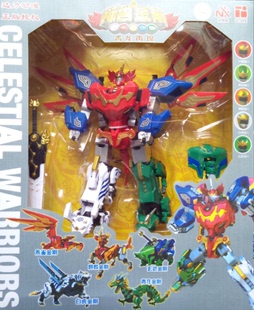 达力神兽金刚大电影之青龙再现白虎麒麟玄武朱雀变形5合体机器人