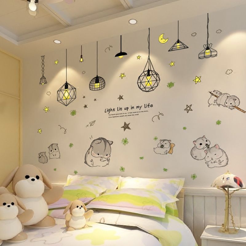 可爱卡通墙贴画自粘学生宿舍儿童房间装饰墙纸贴画卧室防水墙贴纸图片