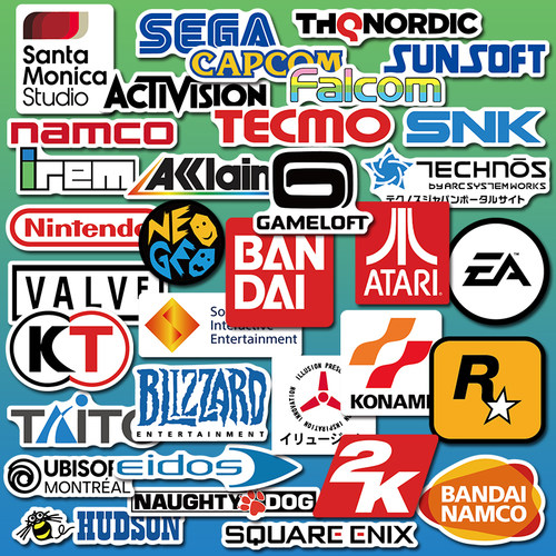 卡普空EA游戏机logo贴纸科纳米电玩KT手机电脑ipad防水R星贴画