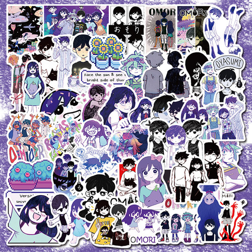 卡通独立像素Omori游戏周边涂鸦爆款贴纸电脑手机ipad壳防水贴画