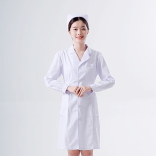南丁格尔护士服长袖女白色西服领白大褂加厚医院实验医学生工作服