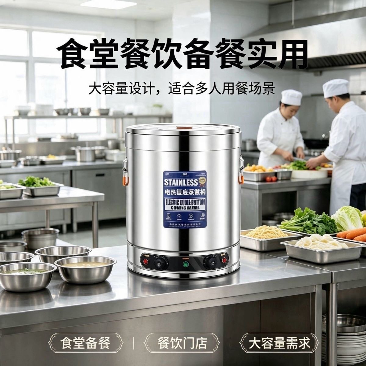 电热汤桶304不锈钢烧水桶大容量蒸煮桶商用开水桶煮粥熬汤桶煮肉