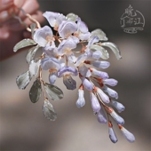 重瓣紫藤 国风汉服发饰头饰钗子簪子 热缩花簪古风发簪步摇新中式