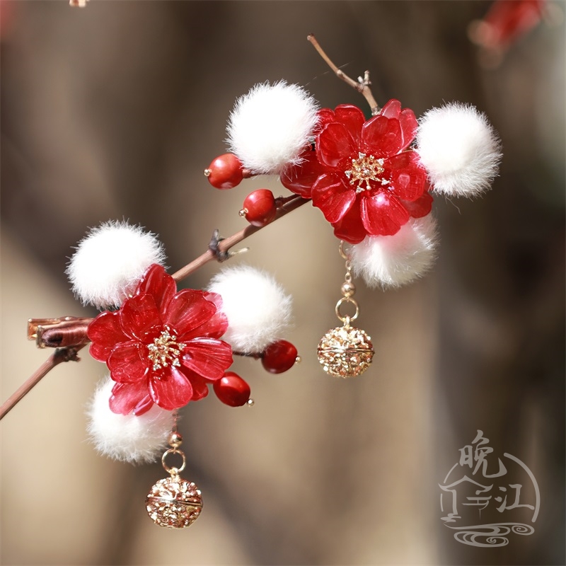 贺岁对夹新中式古风新年发夹发簪