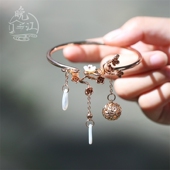 梅间雪 汉服配饰古风手镯女手环小众复古宫廷手饰设计感原创手工