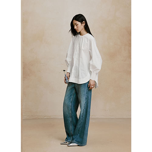 袖口打揽来去缝高支棉布衬衫