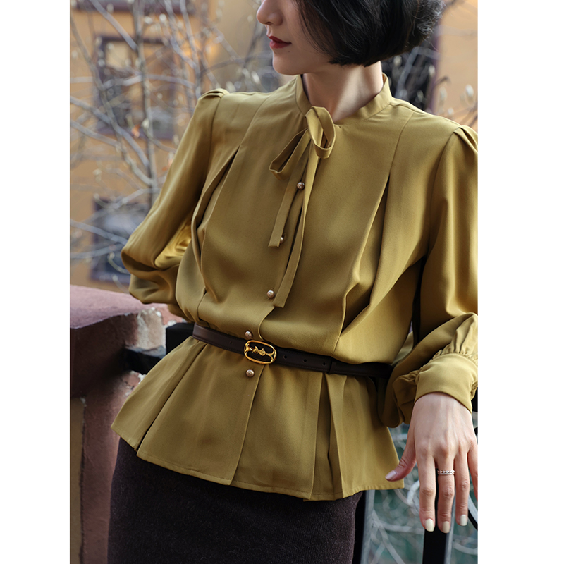 Chings法式蝴蝶结小众衬衫