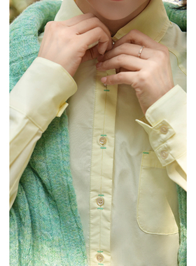 【断码清仓】Ching's 百搭高密衬衫 多巴胺通勤彩色刺绣撞色上衣