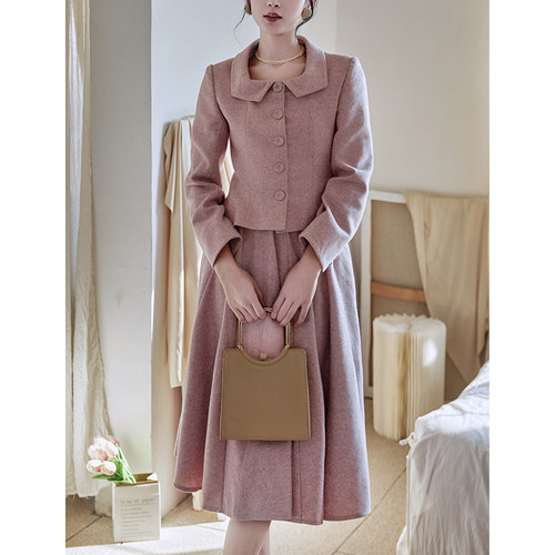 立裁半裙毛呢套装2025年秋