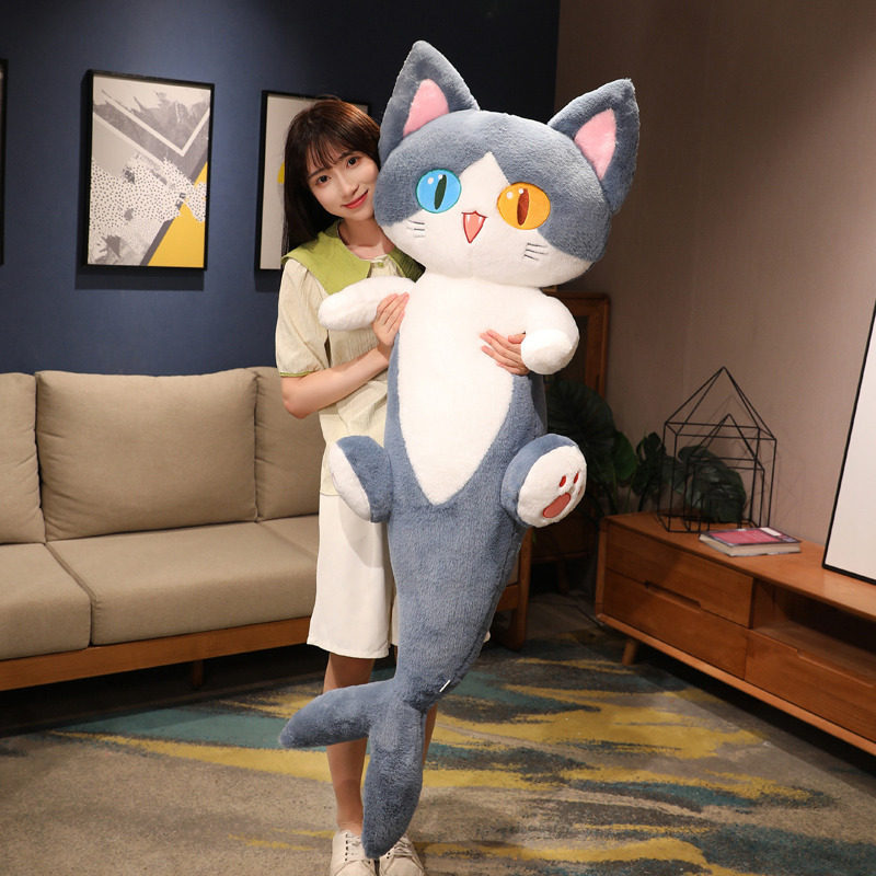 日本品质异瞳鲨猫毛绒玩具公仔超软萌猫咪玩偶女孩床上睡觉抱枕